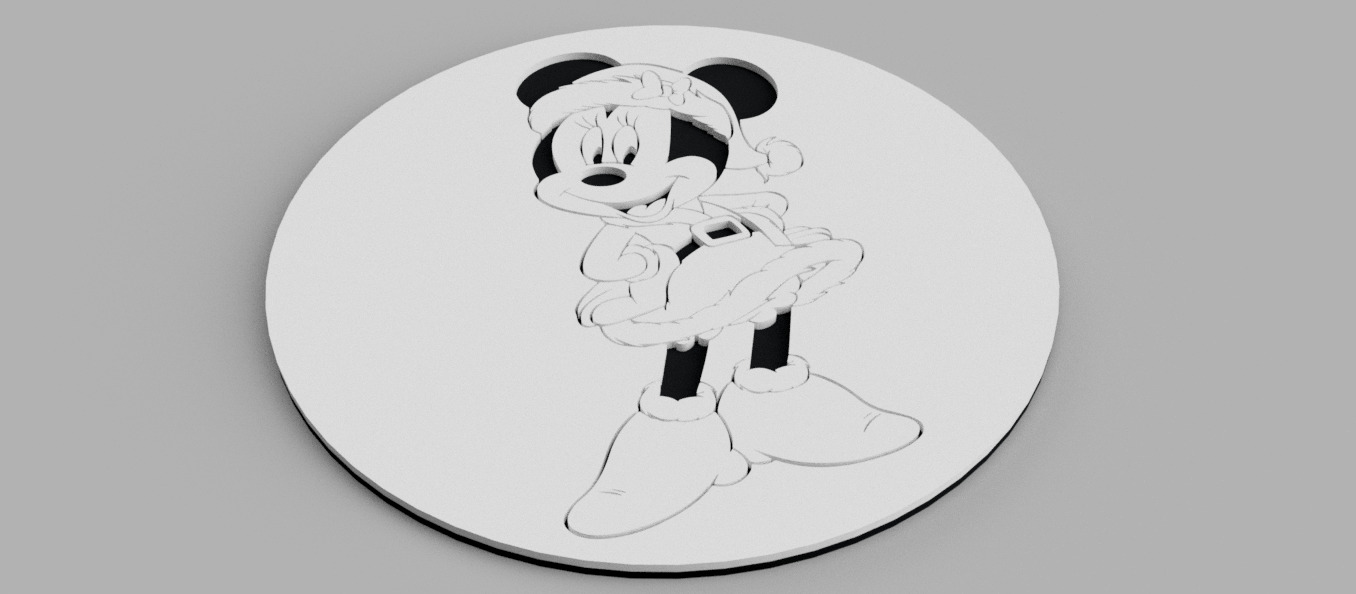 Minnie Mouse Santa Claus Christmas Coasters 3D print model_1