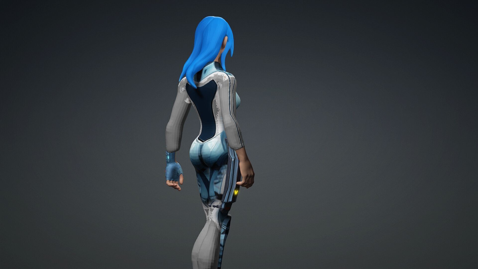 Sci fi toon girl  Low-poly 3D model_1