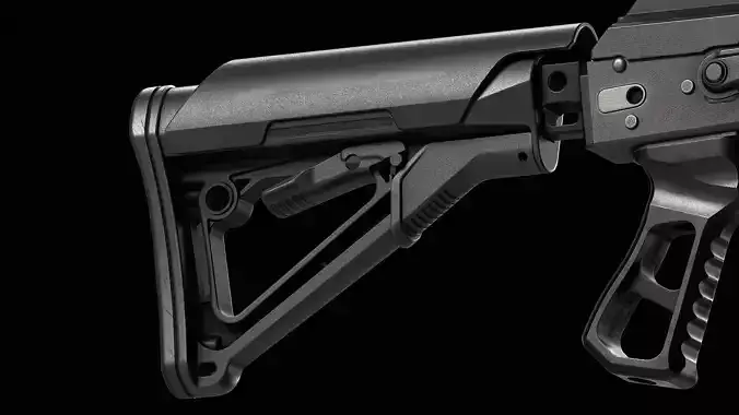 CTR Carbine Stock Mil Spec Low-poly 3D model