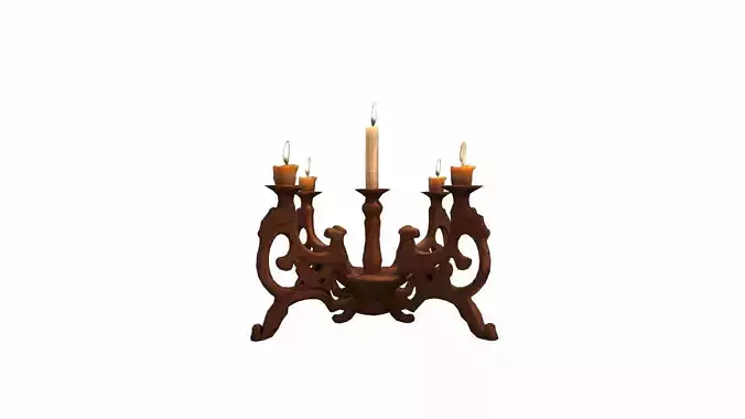 Simple Wooden Candle Holder With 3d Model Generated 3D model