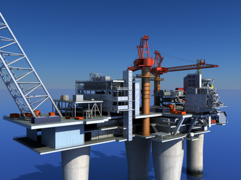 Oil Gas Platform 3D model_3