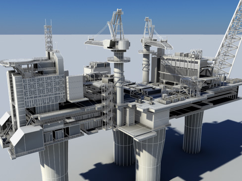 Oil Gas Platform 3D model_7