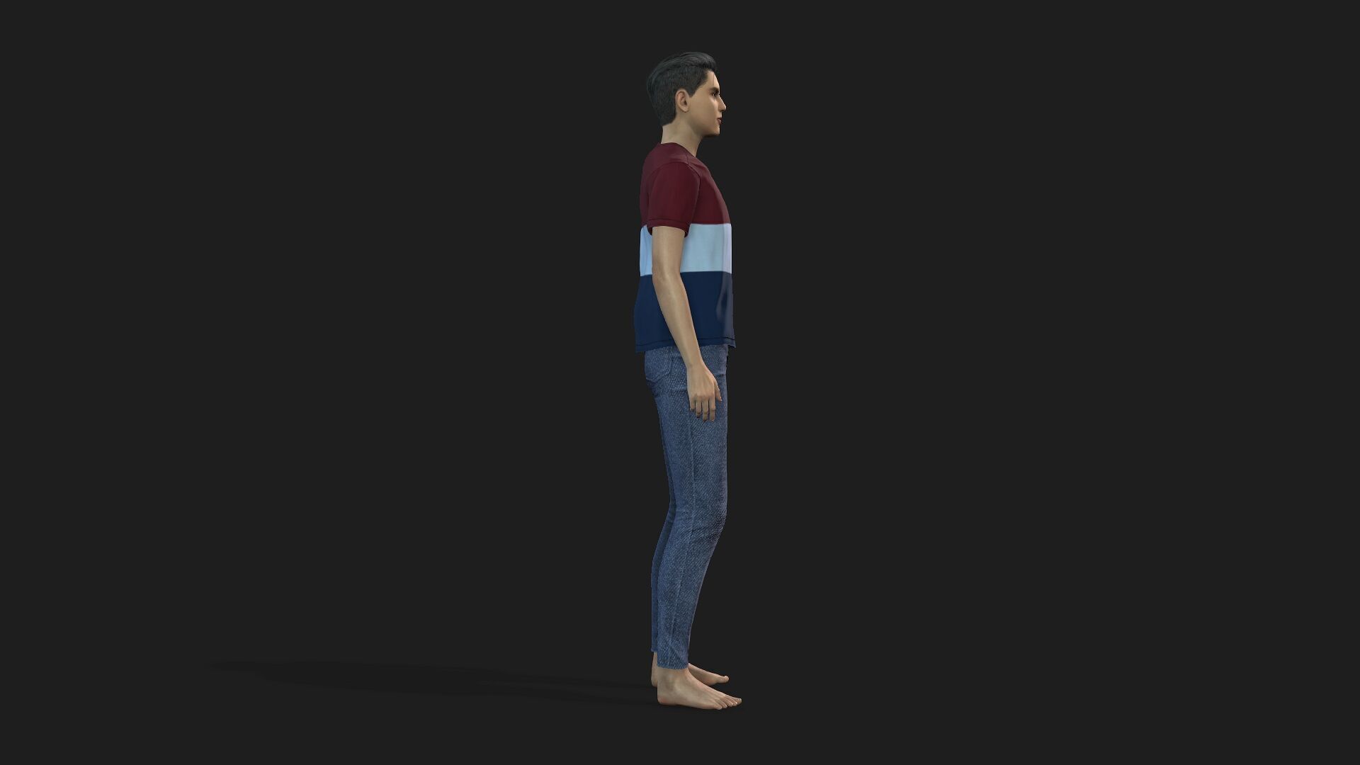 Young Boy 3D Character Rigged and Textured 3D model_2
