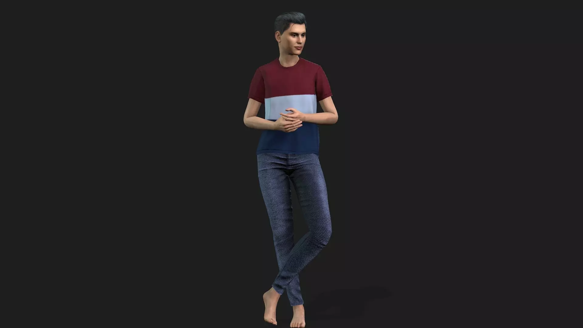 Young Boy 3D Character Rigged and Textured 3D model_0