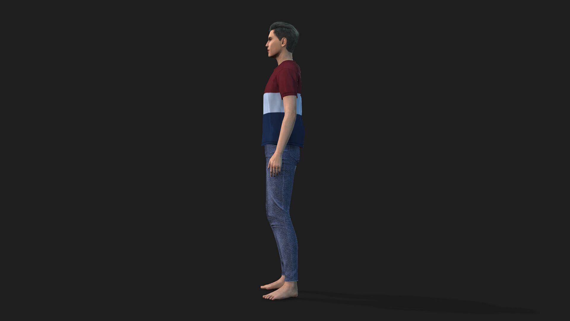 Young Boy 3D Character Rigged and Textured 3D model_3
