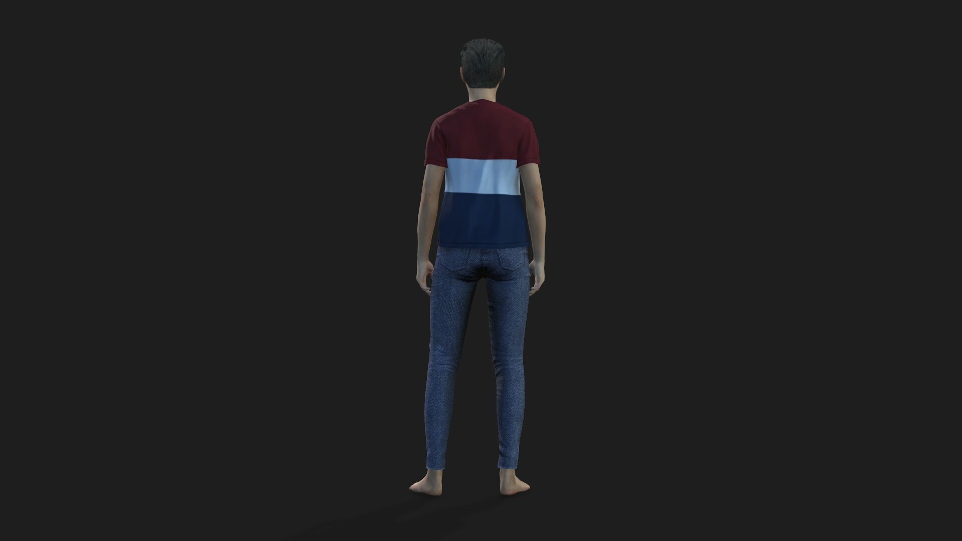 Young Boy 3D Character Rigged and Textured 3D model_4