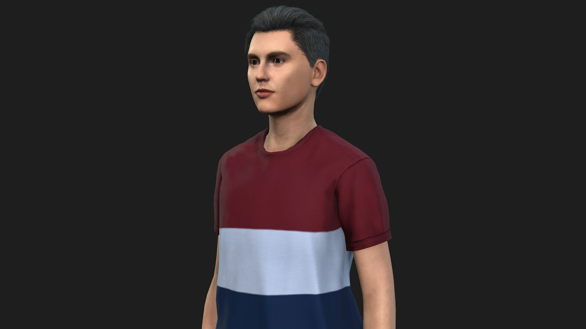 Young Boy 3D Character Rigged and Textured 3D model_7