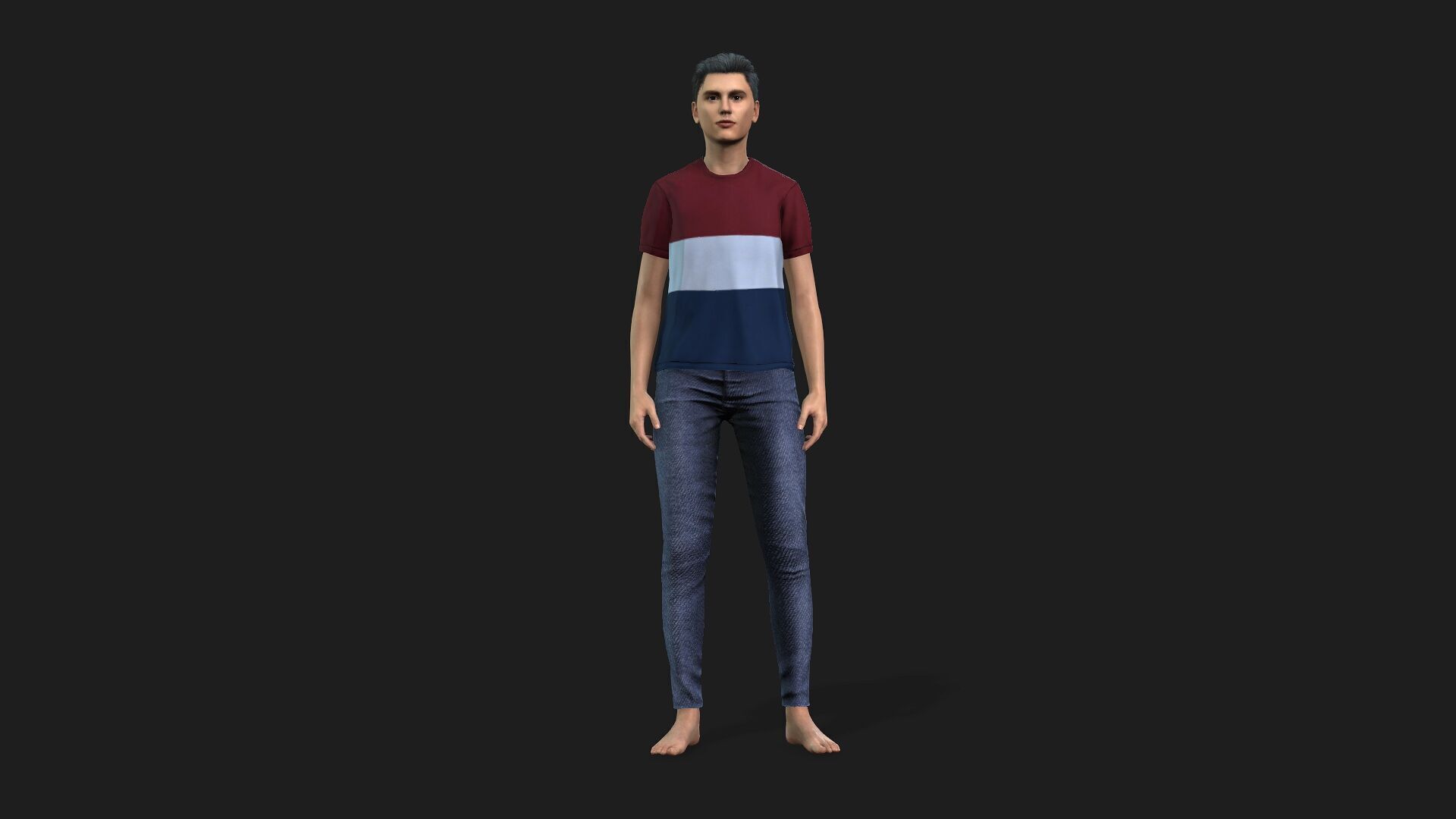 Young Boy 3D Character Rigged and Textured 3D model_1