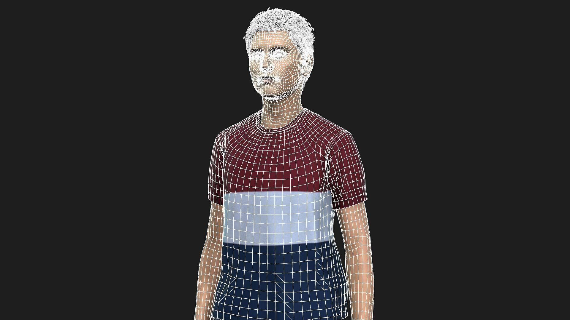 Young Boy 3D Character Rigged and Textured 3D model_17