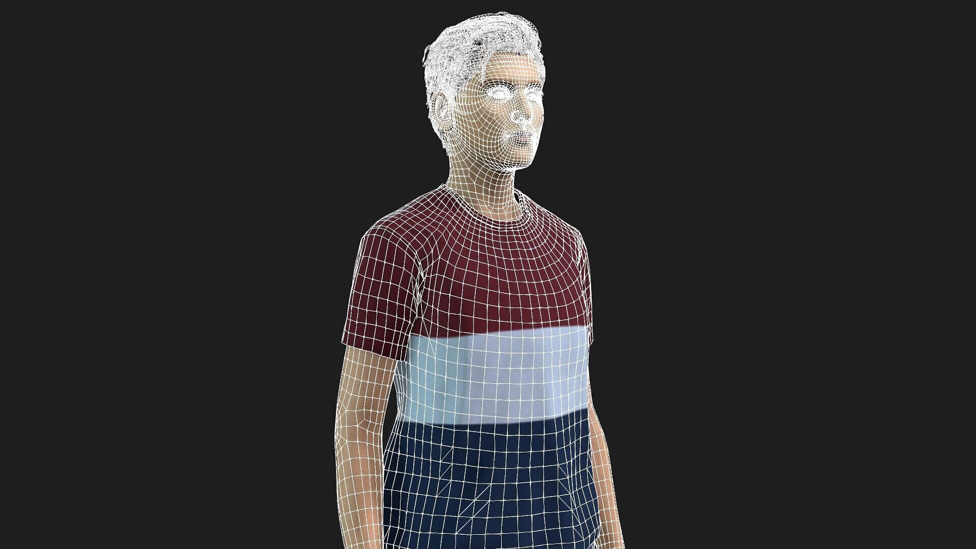 Young Boy 3D Character Rigged and Textured 3D model_18