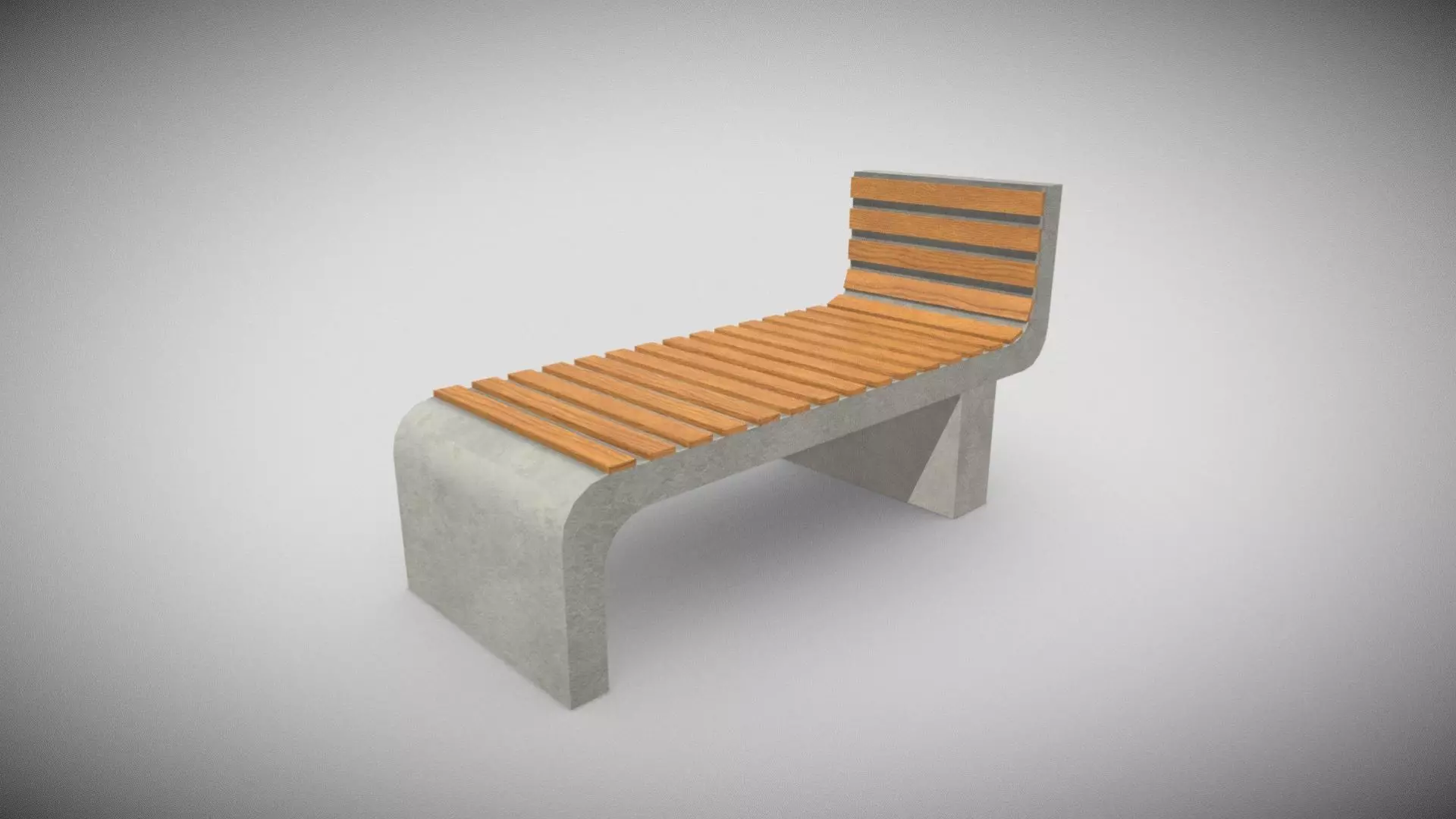 Concrete Bench Free low-poly 3D model
