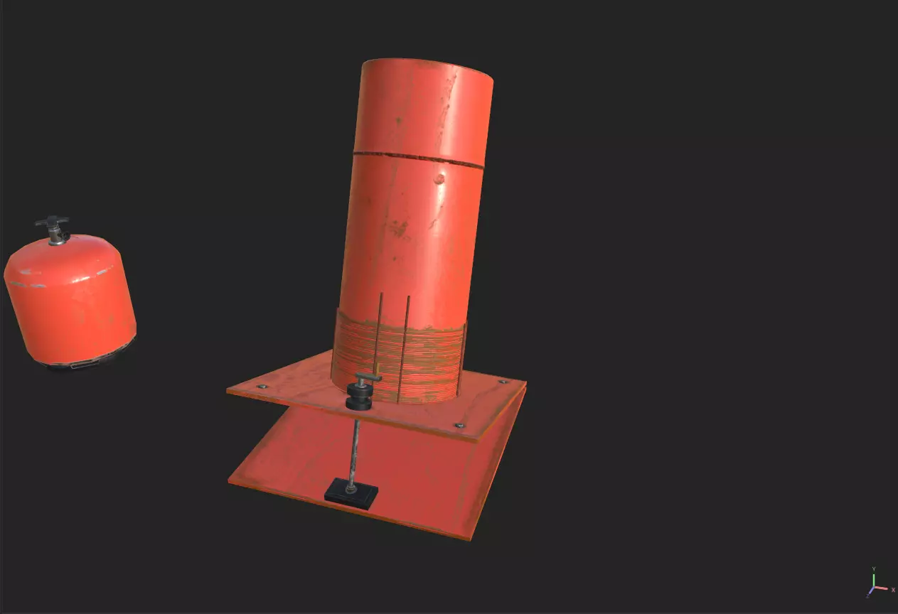 Barrack Buster improvised mortar Low-poly 3D model