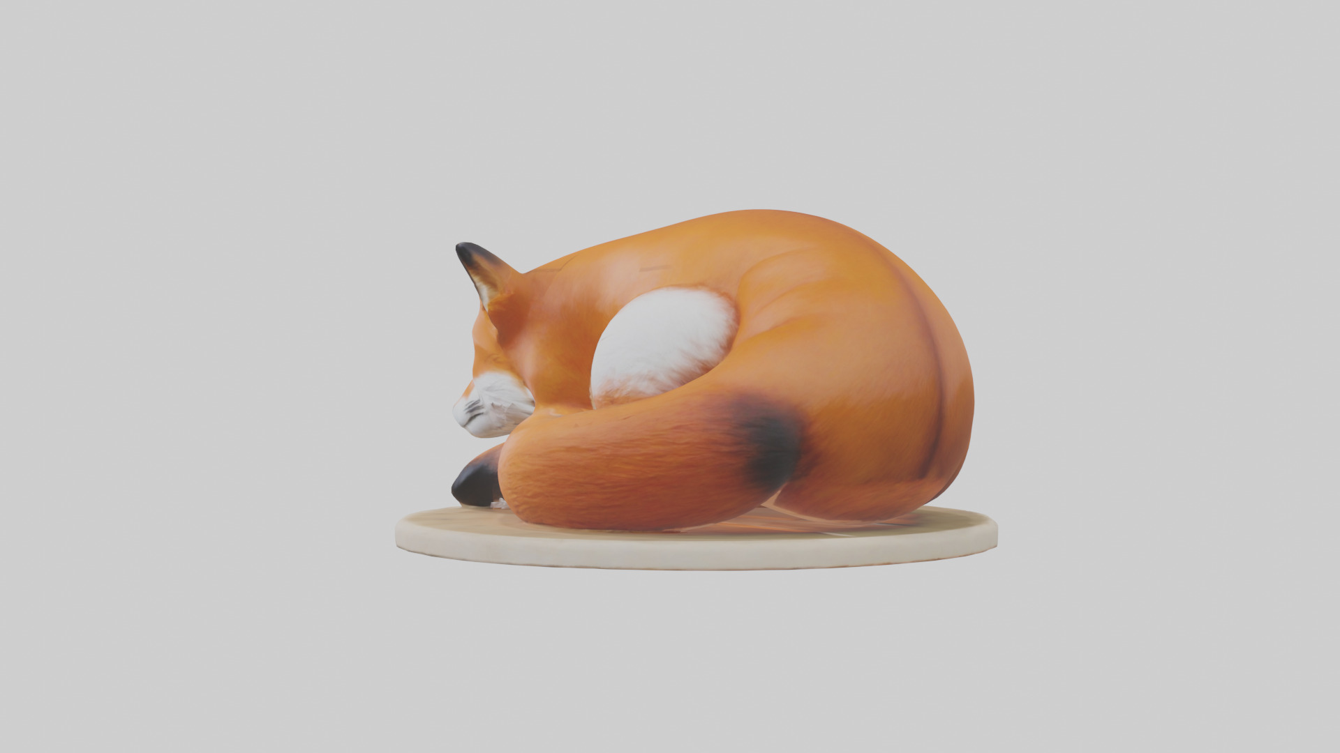 Fox sleeping model 3D model_1
