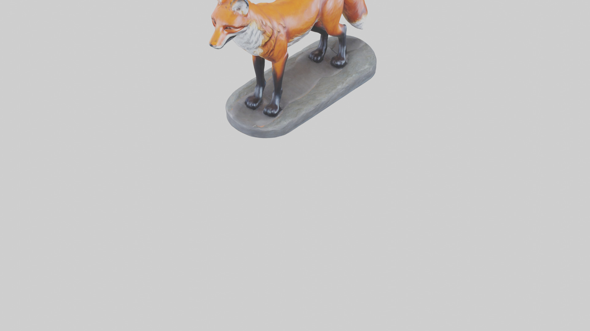 Fox statue model 3D model_6