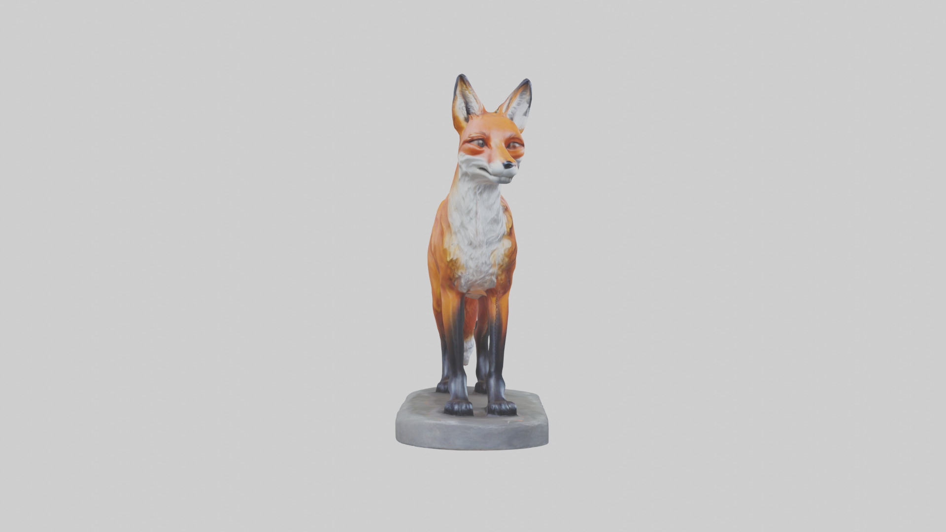 Fox statue model 3D model_13
