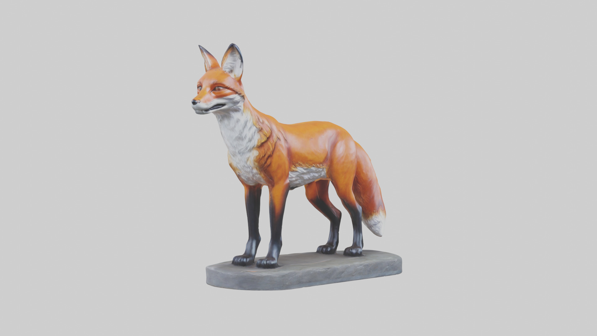 Fox statue model 3D model_11