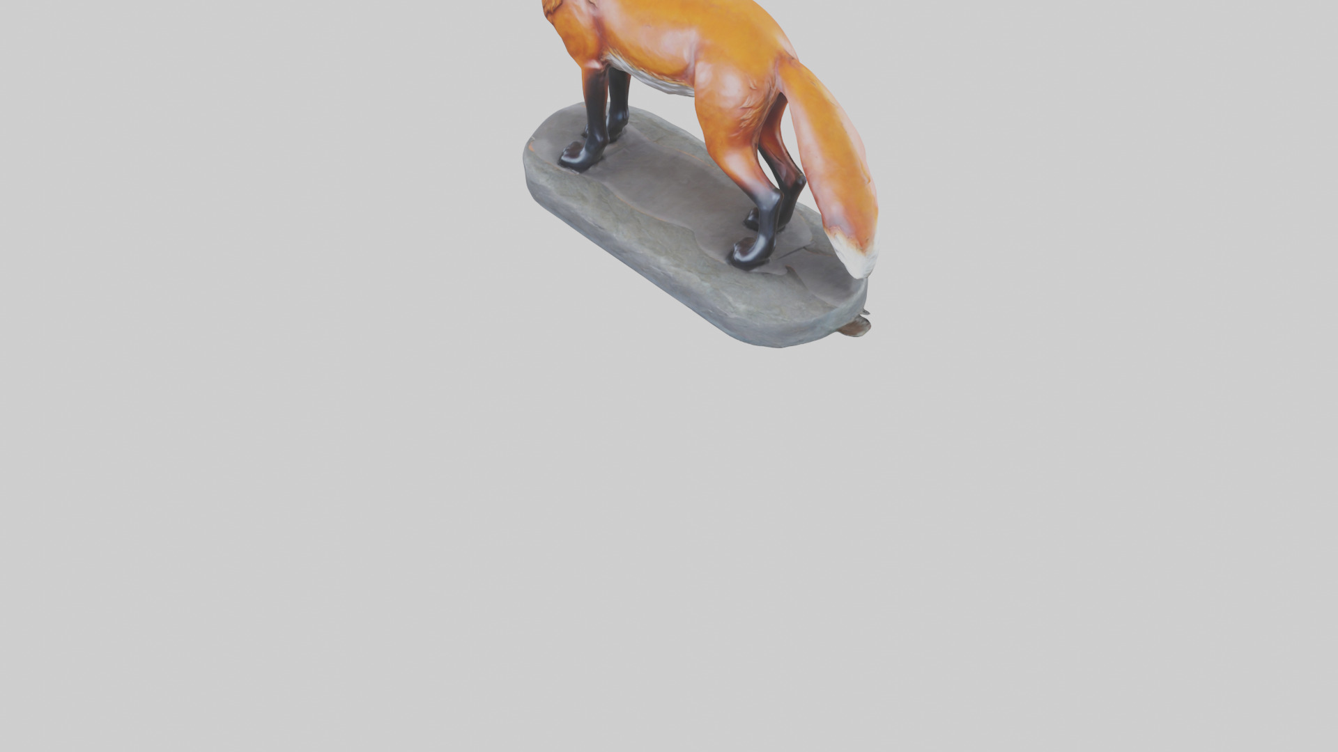 Fox statue model 3D model_5