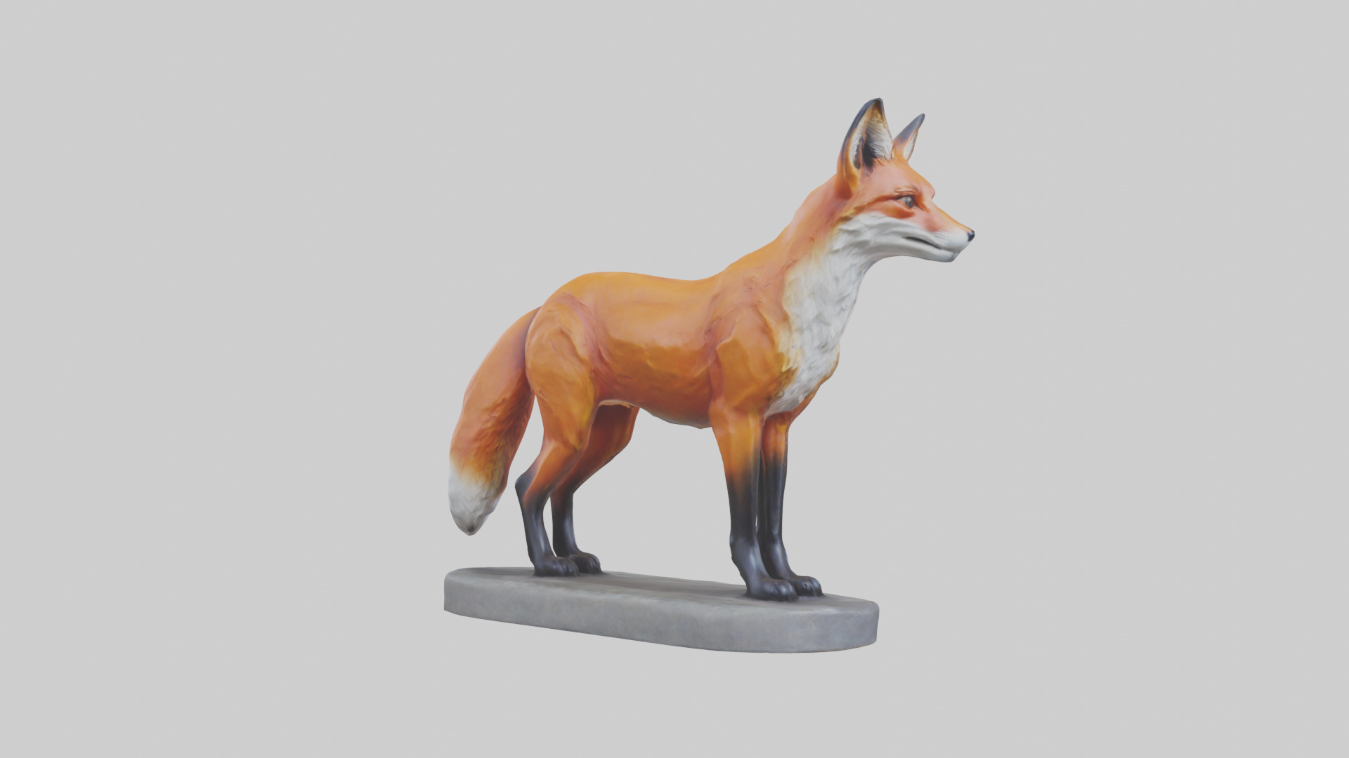 Fox statue model 3D model_2