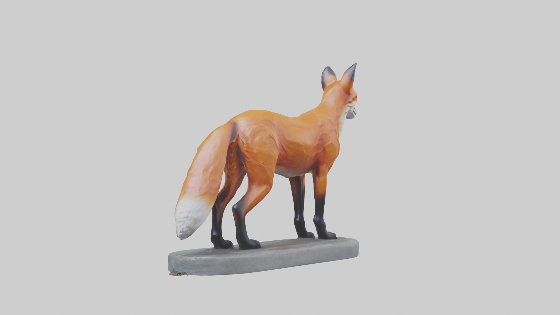 Fox statue model 3D model_1