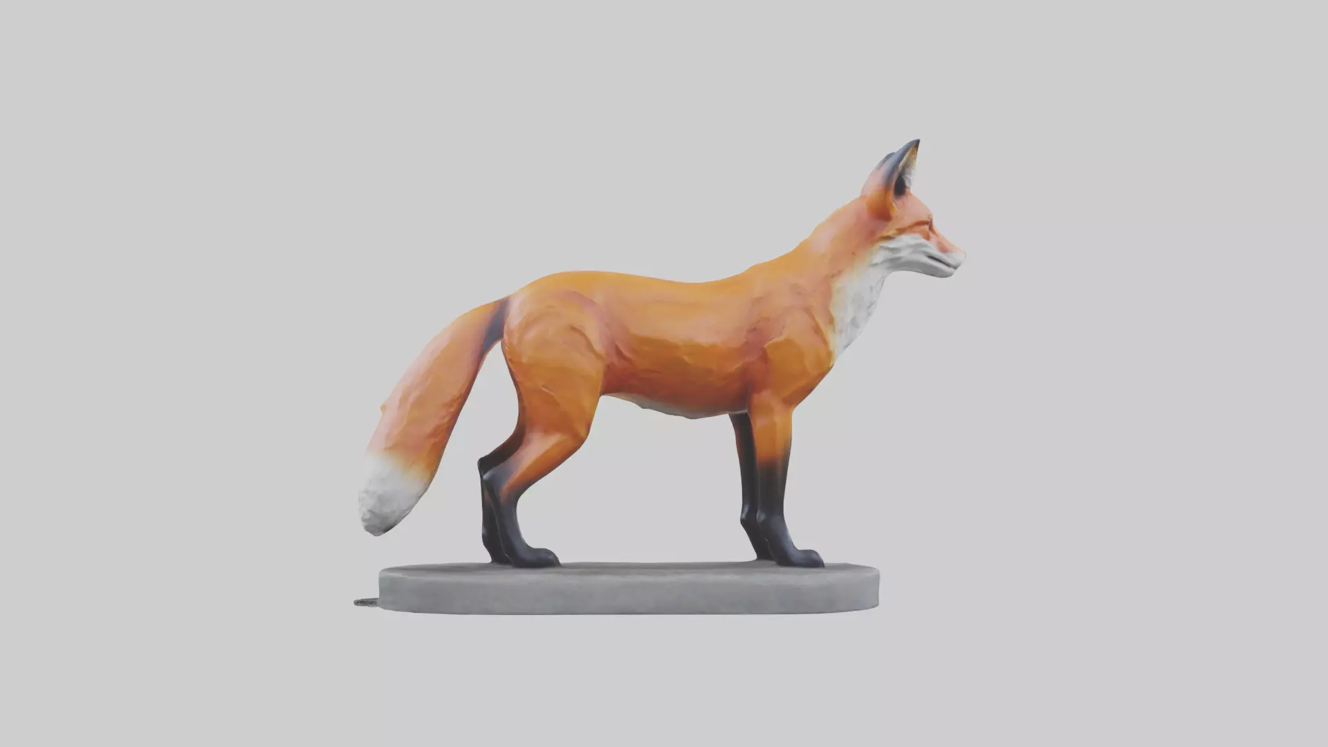 Fox statue model 3D model_0
