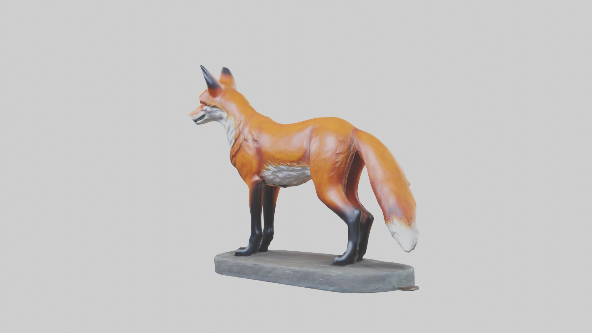 Fox statue model 3D model_10