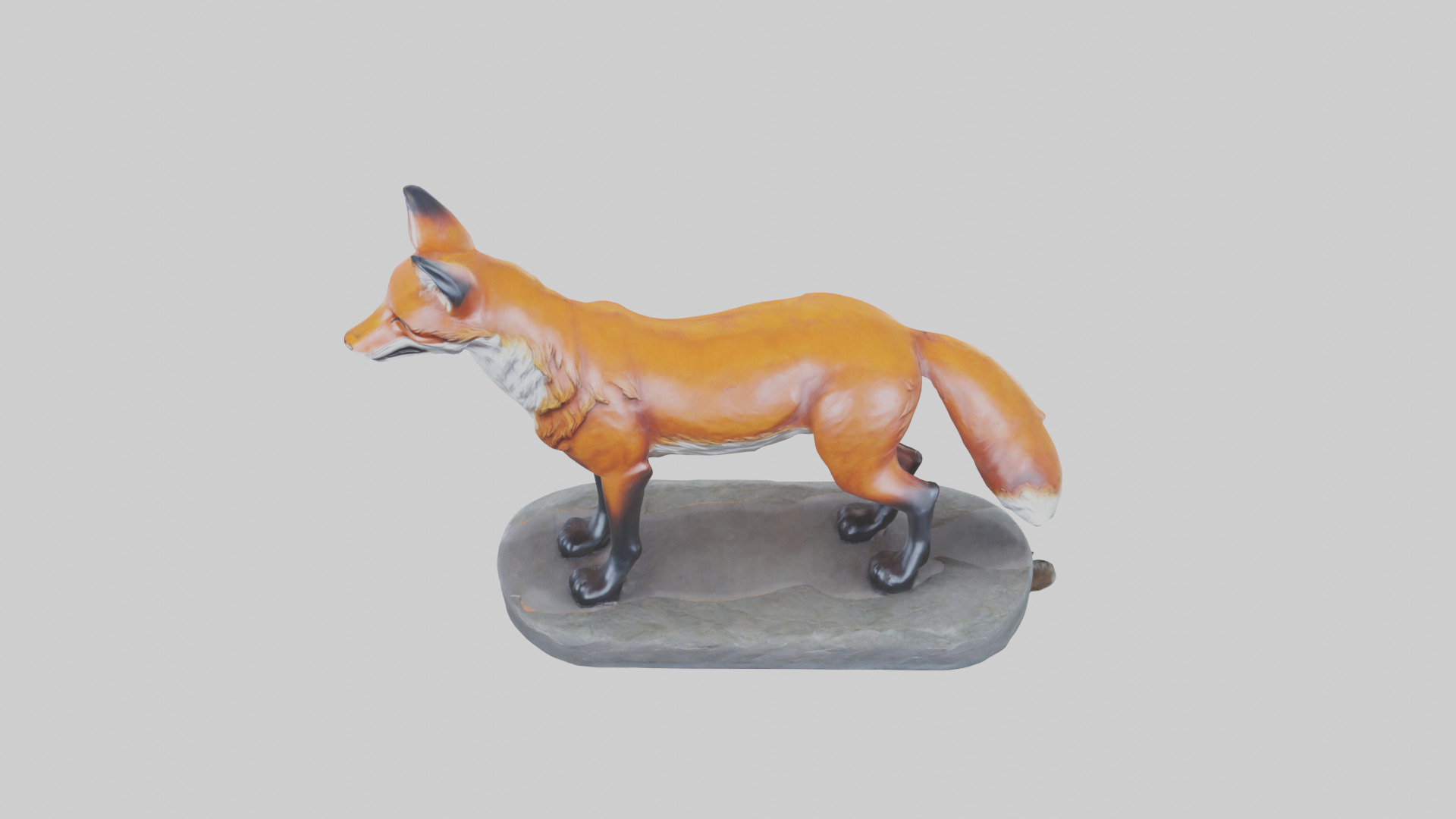 Fox statue model 3D model_16