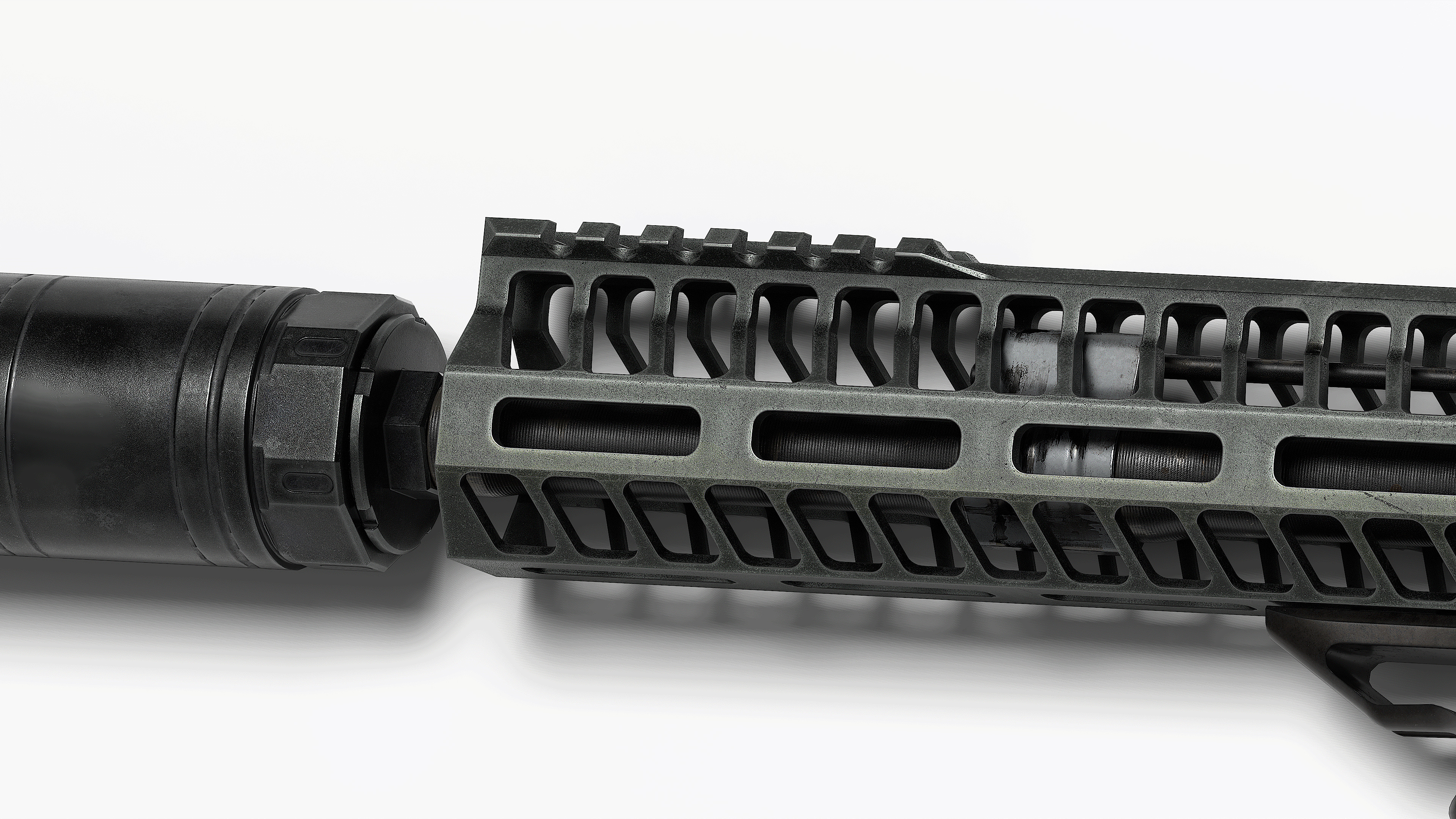 SLR Rifleworks HELIX M-LOK Handguard Low-poly 3D model_5