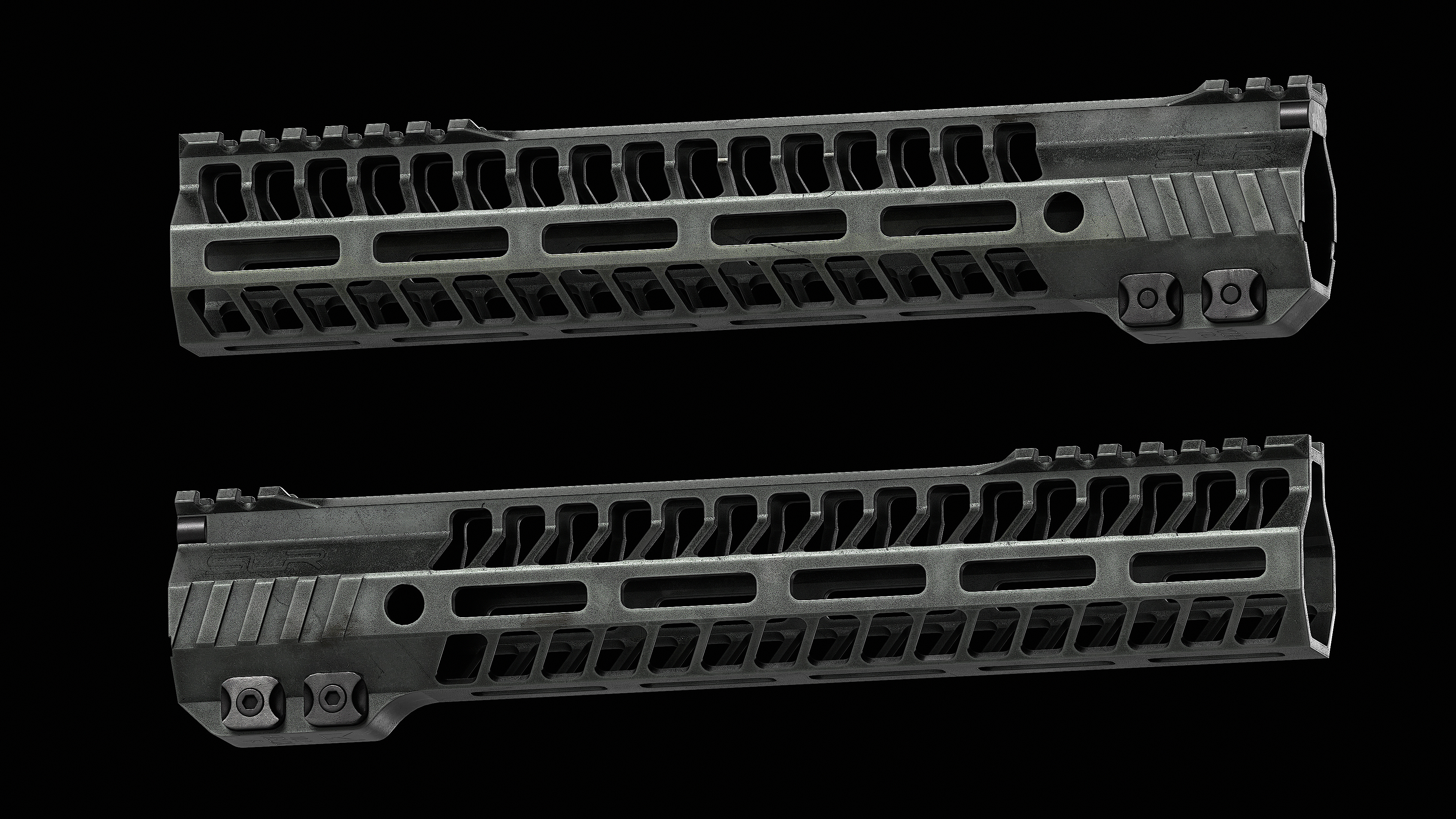 SLR Rifleworks HELIX M-LOK Handguard Low-poly 3D model_1