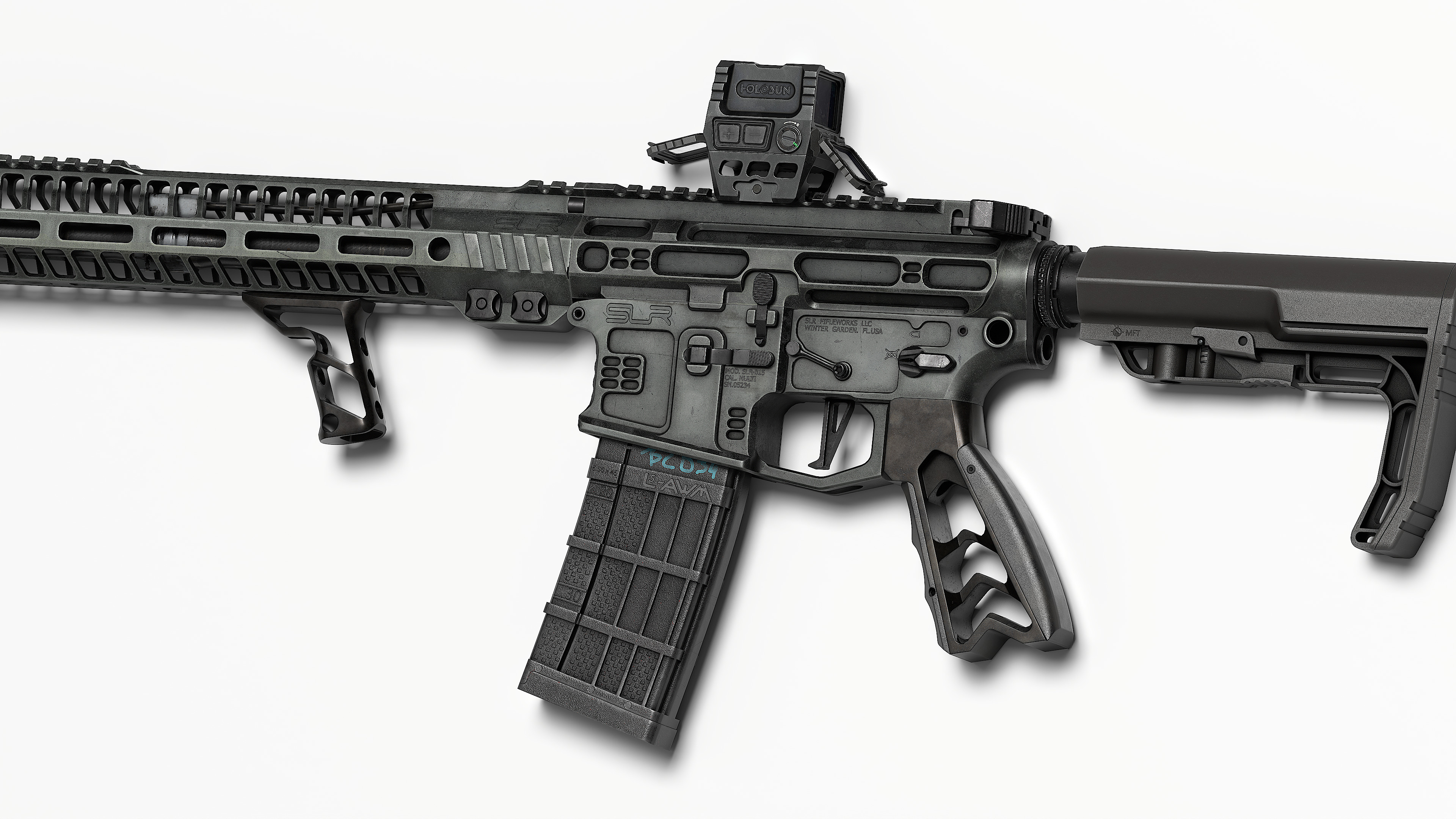 SLR Rifleworks HELIX M-LOK Handguard Low-poly 3D model_6