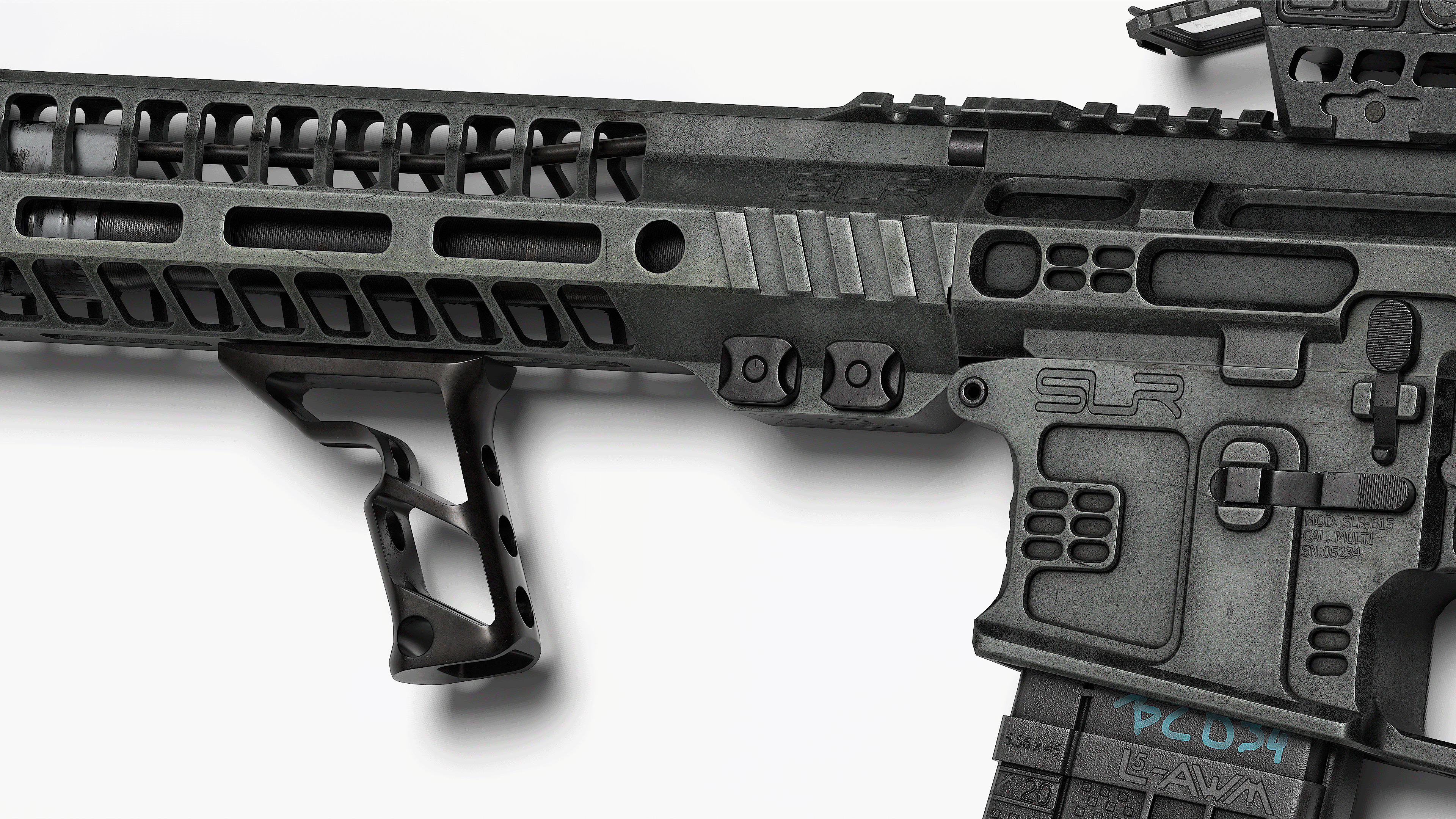 SLR Rifleworks HELIX M-LOK Handguard Low-poly 3D model_4