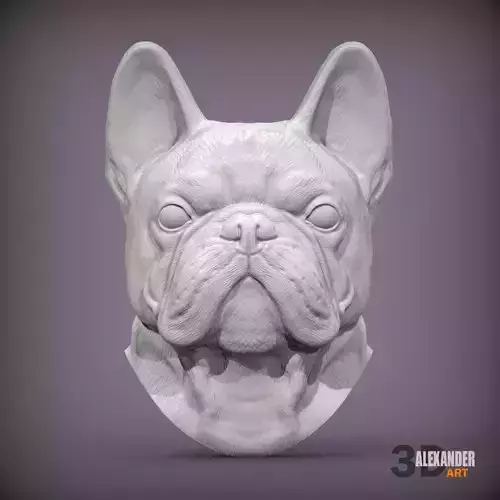 French bulldog relief portrait