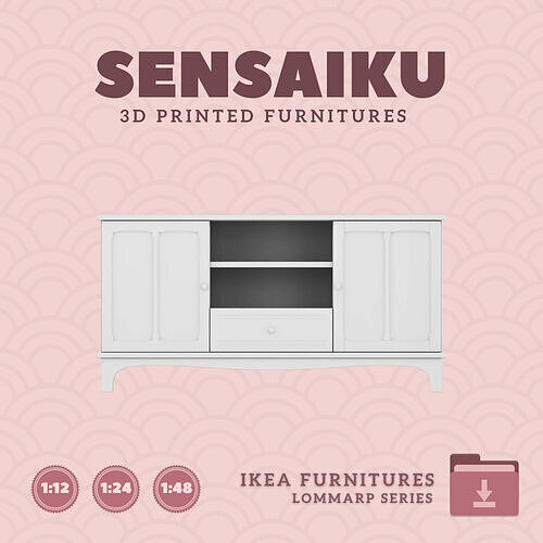 LOMMARP TV Unit for Miniature Dollhouse IKEA 3D Print 3D print model