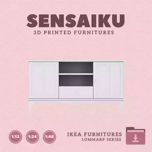 LOMMARP TV Unit for Miniature Dollhouse IKEA 3D Print