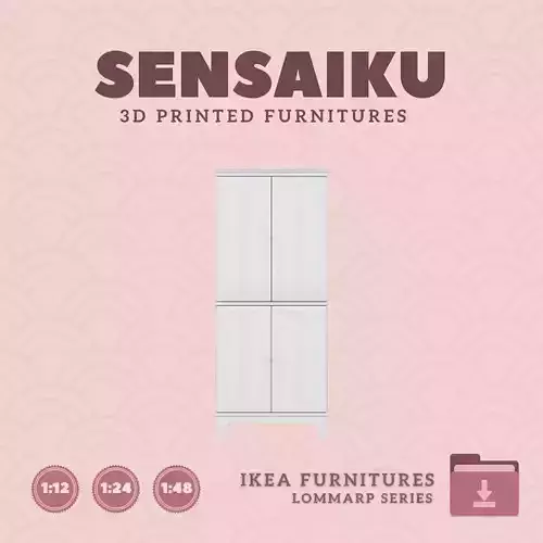 LOMMARP Cabinet with Doors for Dollhouse IKEA 3D Print