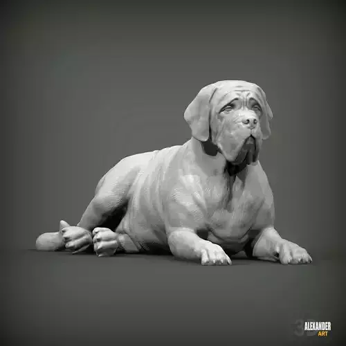 Mastiff dog lying down 3D print model