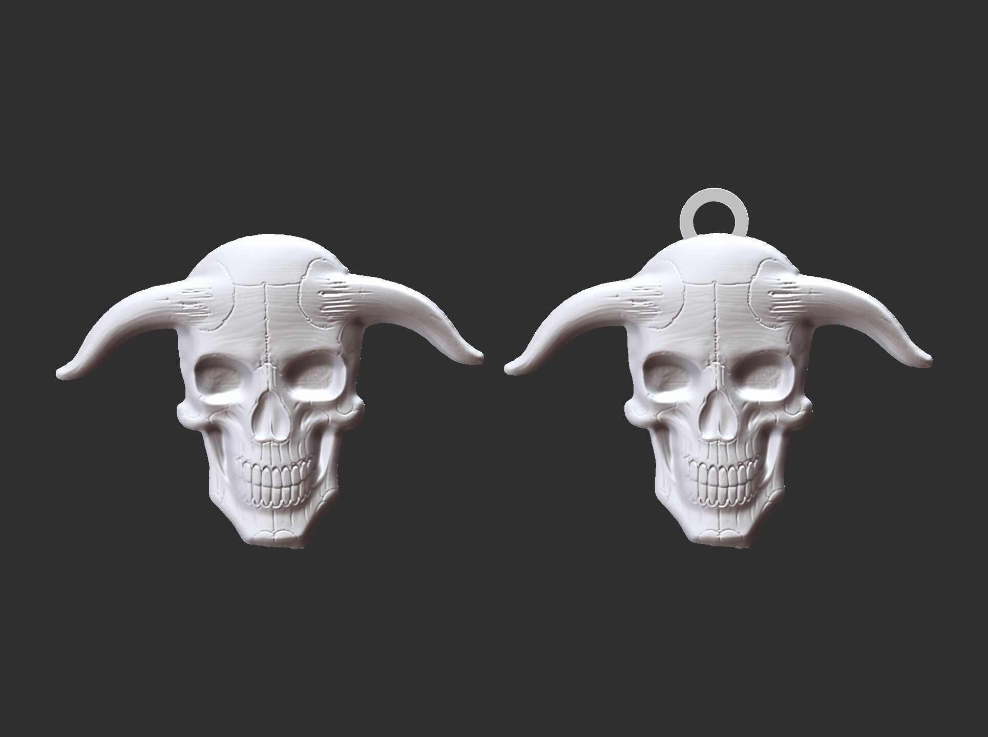 devil skull with horns pentant  3D print model_19