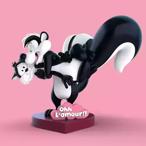 PEPE LE PEW and PENELOPE 3D print model