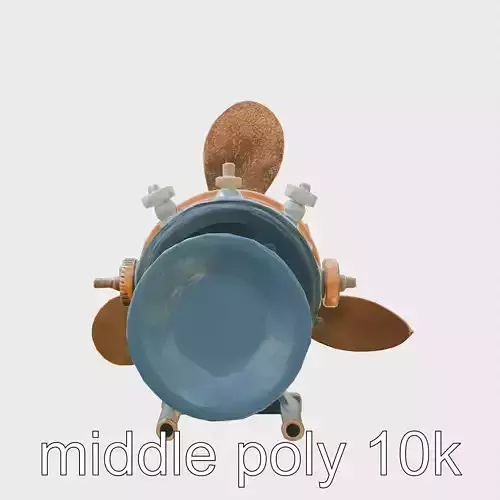 Steampunk Propeller Clock with Vintage Gears and Copper Finish