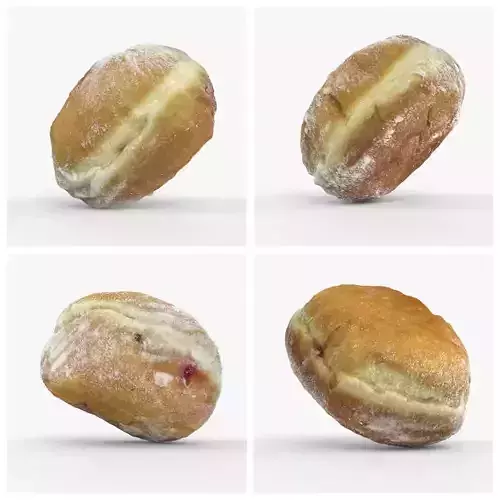 Photorealistic 3D scan of jelly donut or German Jam Doughnut 3D Model Collection