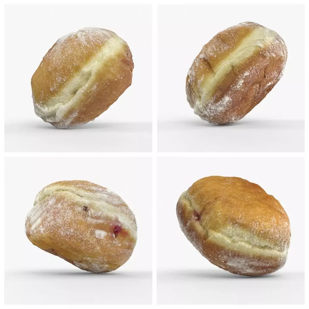 Photorealistic 3D scan of jelly donut or German Jam Doughnut 3D Model Collection_0