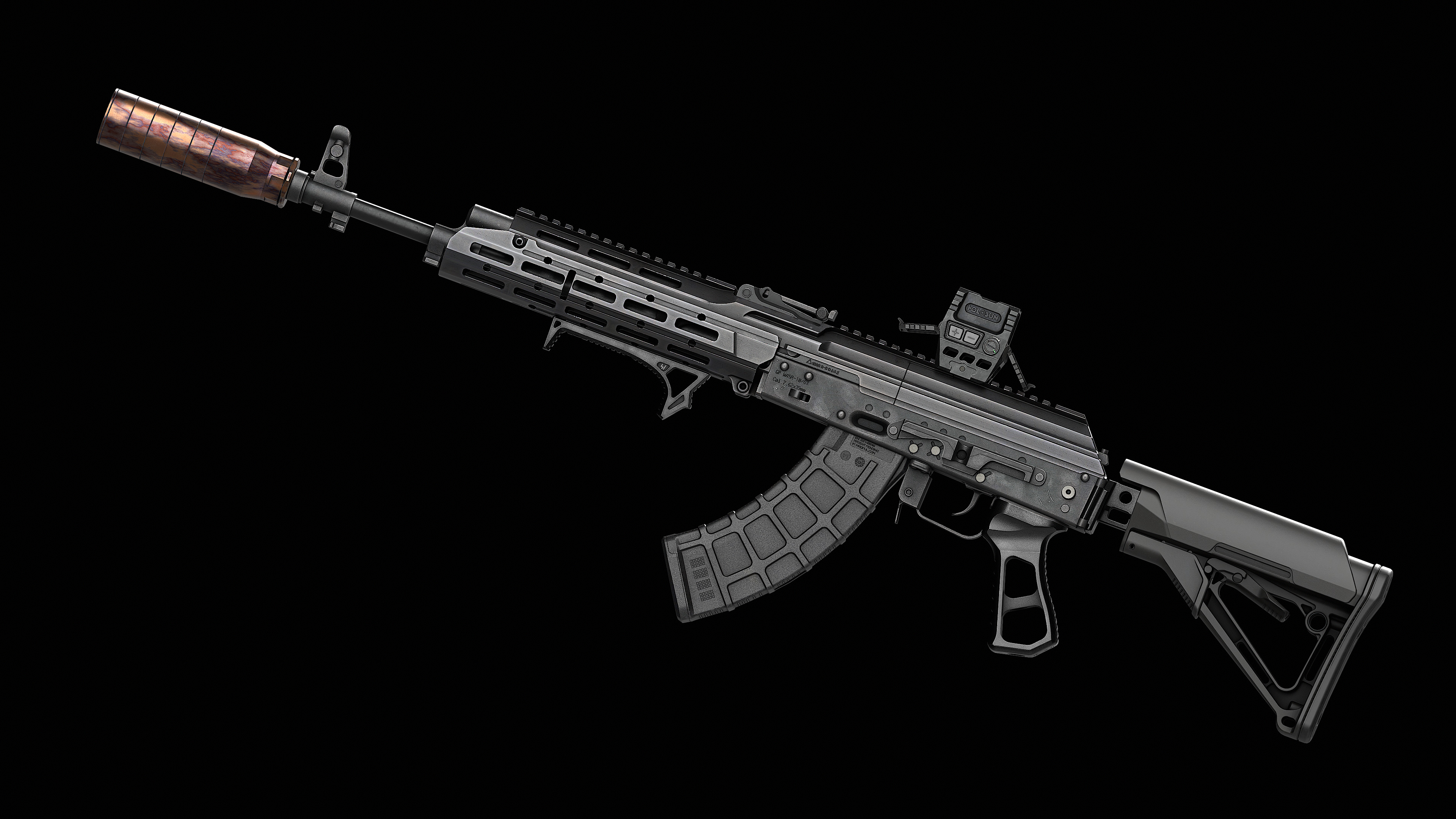 Magpul PMAG AK AKM MOE 30-Round Magazine Low-poly 3D model_3