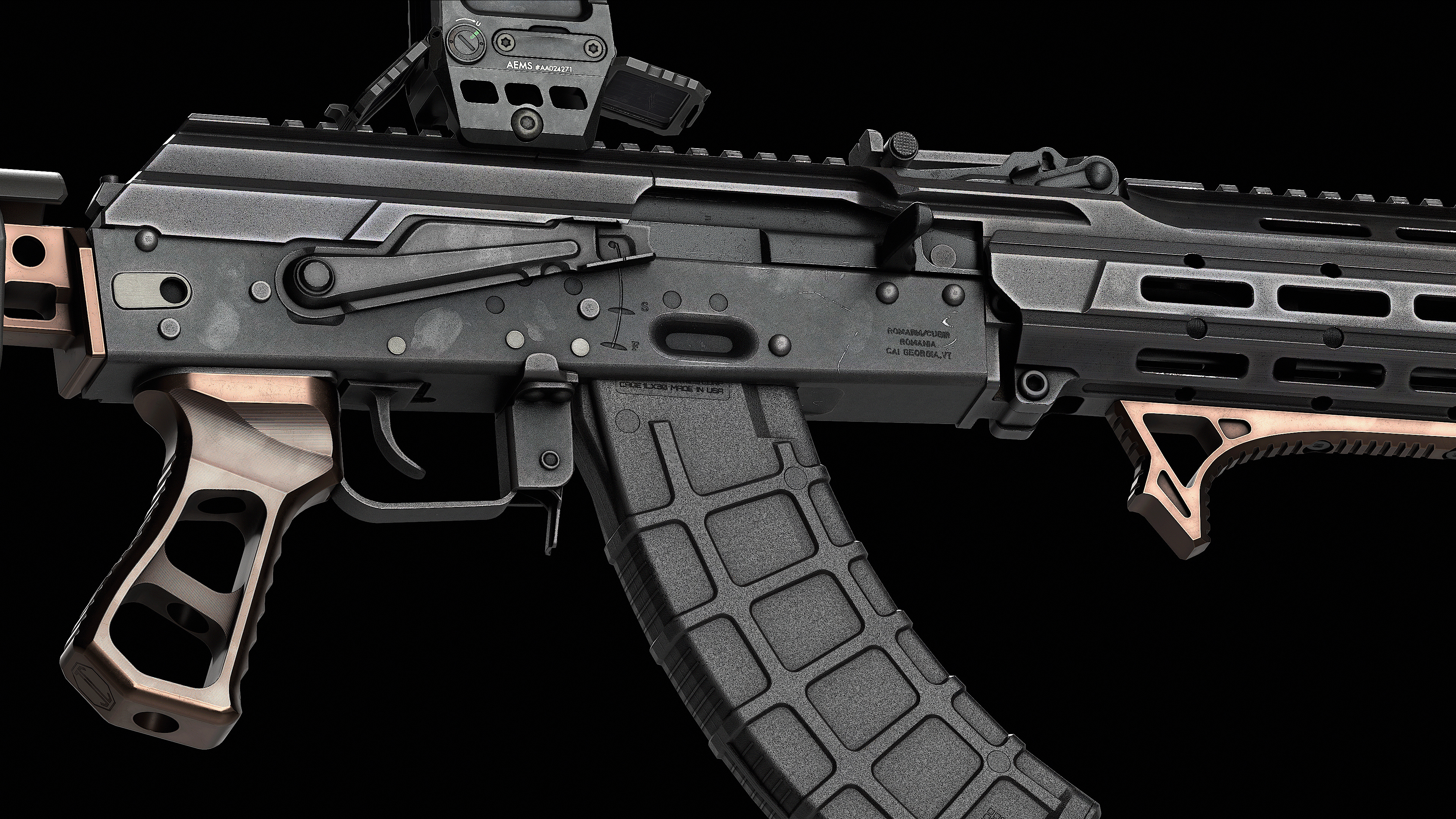 Magpul PMAG AK AKM MOE 30-Round Magazine Low-poly 3D model_1