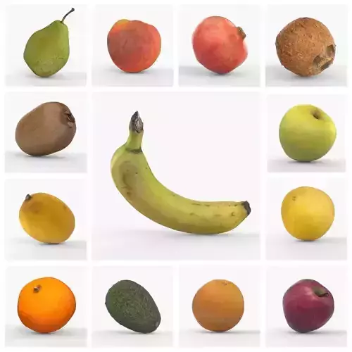 Photorealistic 3D scanning of different fruits 3D Model Collection