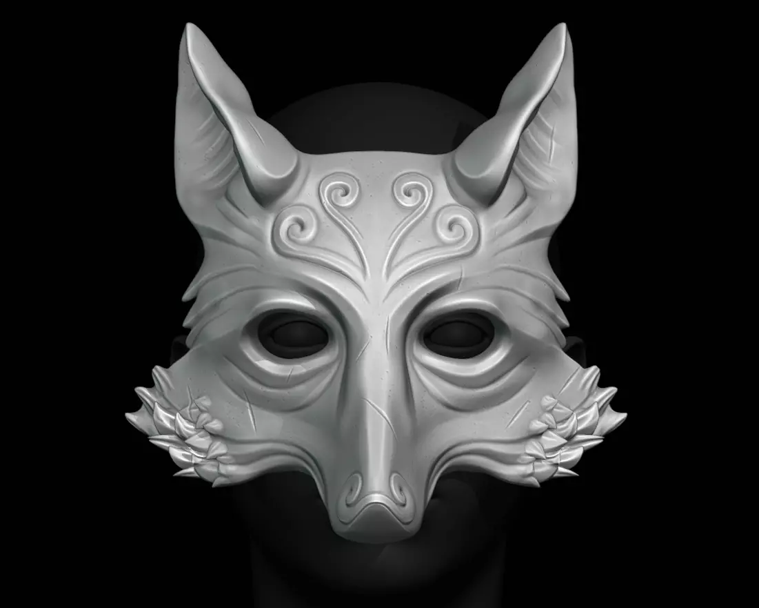 Japanese Wild hog mask 3D print model_0