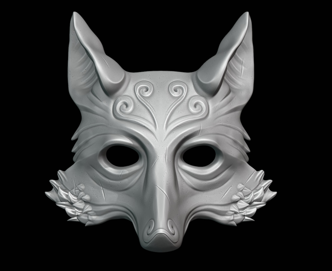 Japanese Wild hog mask 3D print model_2