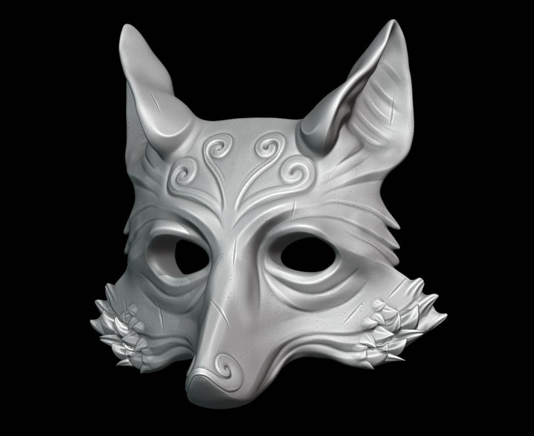 Japanese Wild hog mask 3D print model_3