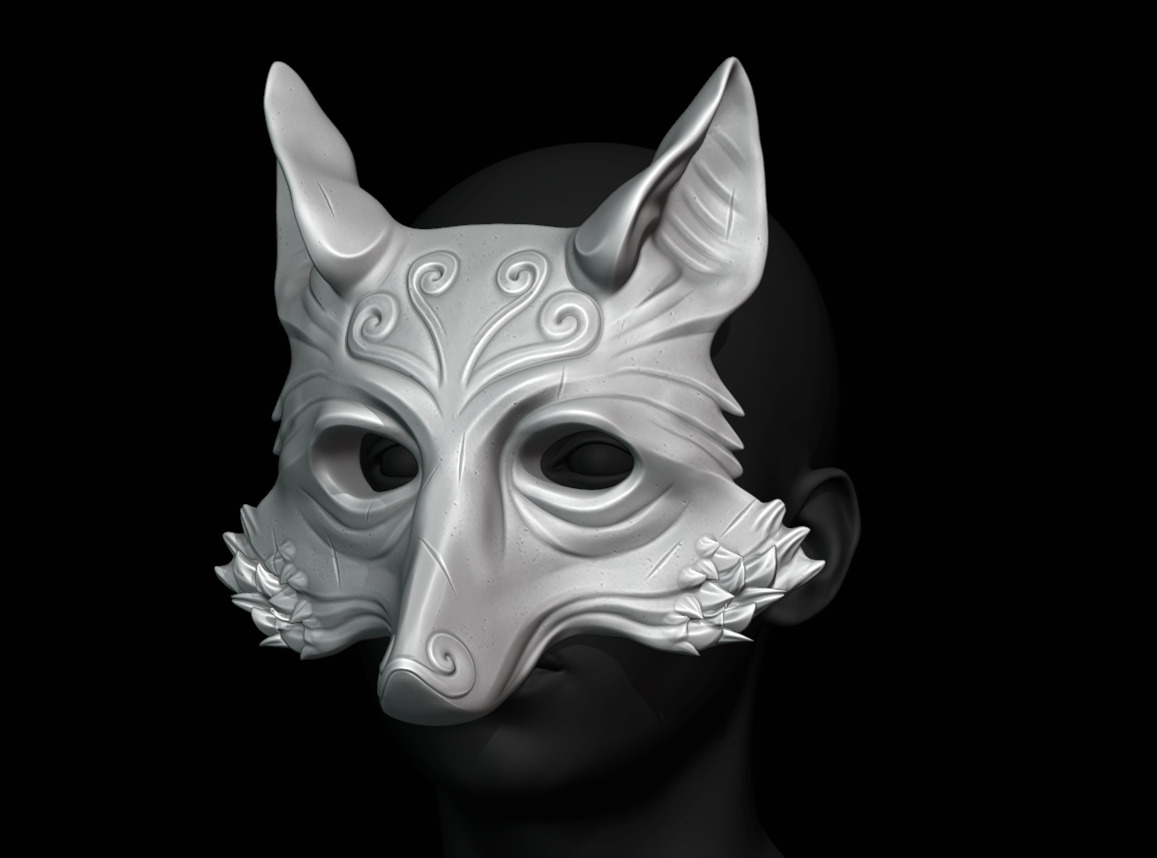 Japanese Wild hog mask 3D print model_1