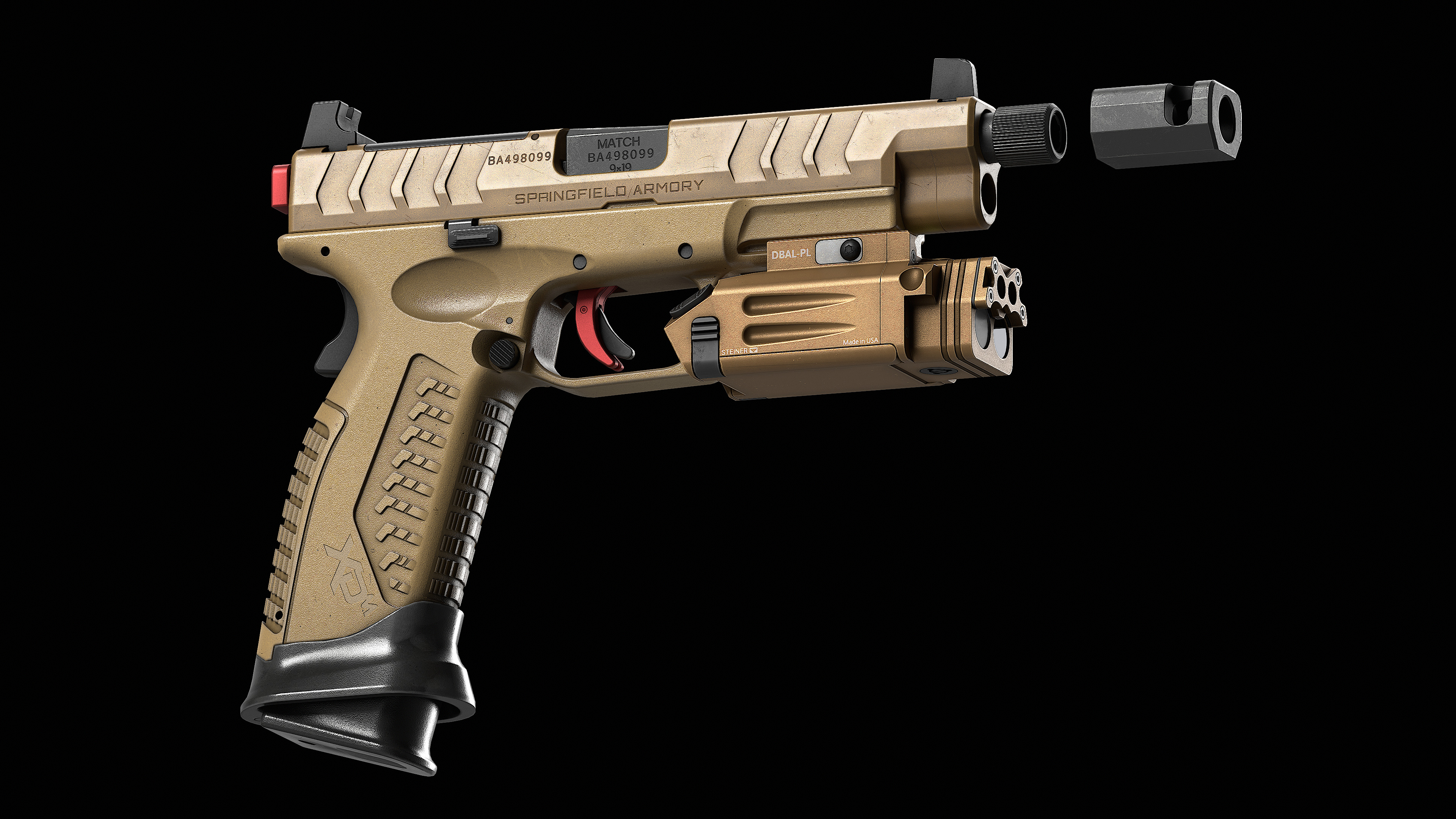 Springfield Armory XD M Elite Var 4 Low-poly 3D model_13