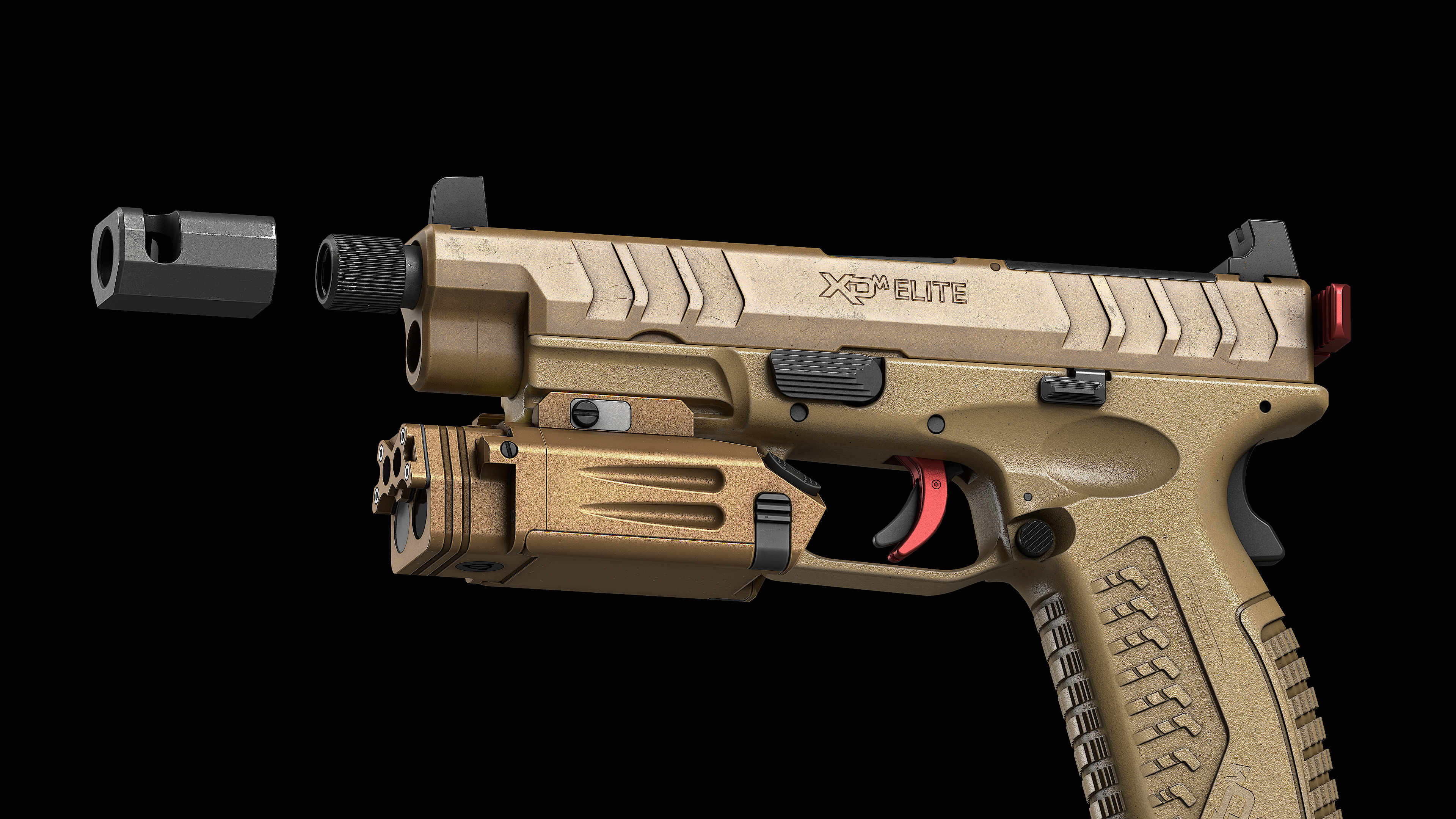 Springfield Armory XD M Elite Var 4 Low-poly 3D model_14