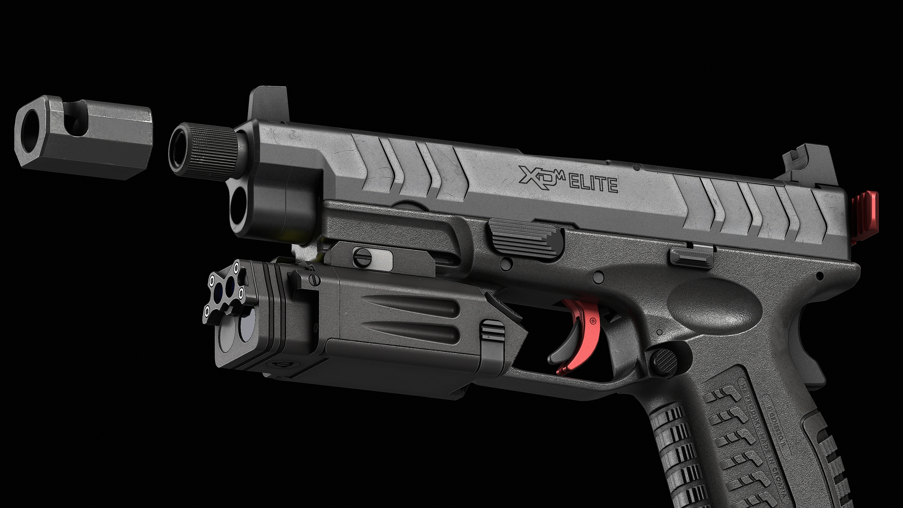 Springfield Armory XD M Elite Var 4 Low-poly 3D model_2
